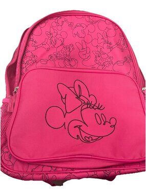 Kids Children Backpack Book Bag Disney Minnie Mouse Hot Pink